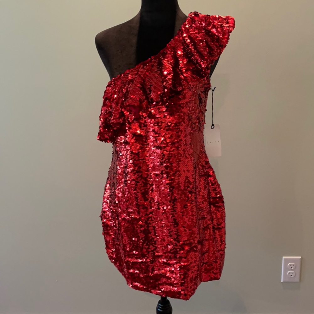 NWT Red sequin Leith dress